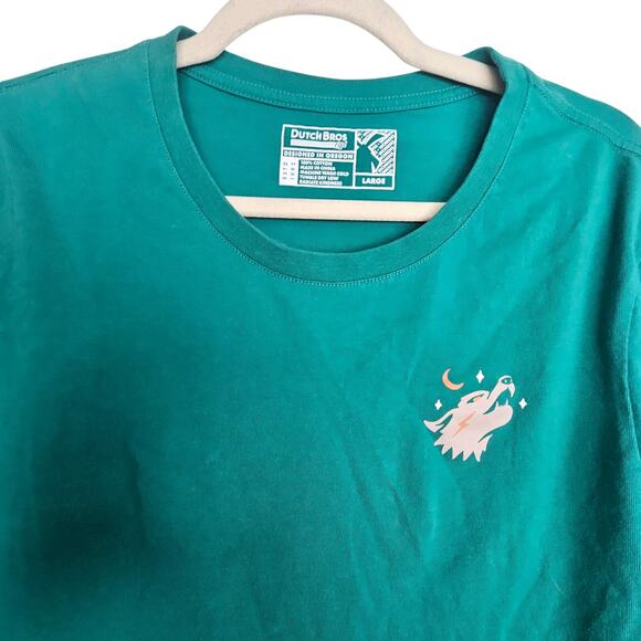 Dutch Bros Killer Coffee Shirt Womens Casual Graphic Tee Size L Skeleton Hands - Picture 3 of 7